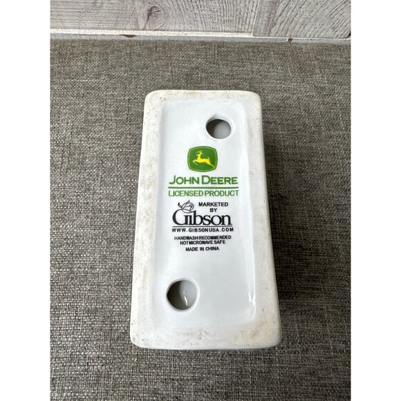 John Deere Vintage Gibson Ceramic Napkin Holder With Tractor Design - Picture 6 of 6